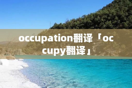 occupation翻译「occupy翻译」