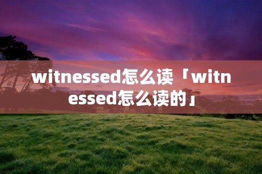 witnessed怎么读「witnessed怎么读的」