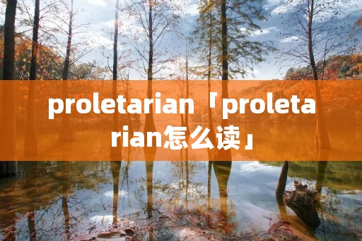 proletarian「proletarian怎么读」