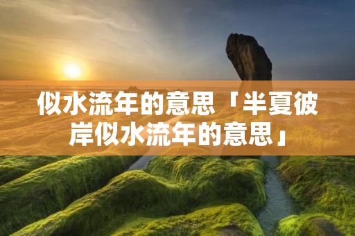 似水流年的意思「半夏彼岸似水流年的意思」
