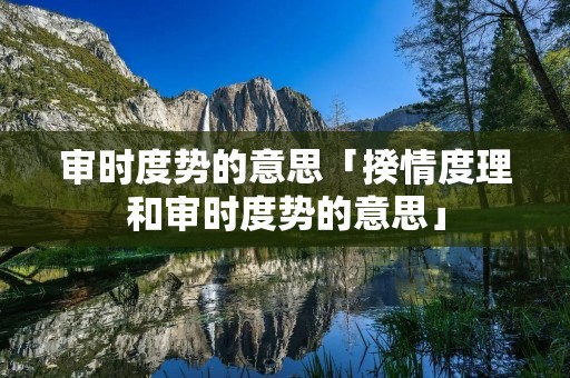 审时度势的意思「揆情度理和审时度势的意思」