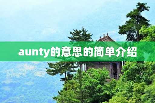 aunty的意思的简单介绍