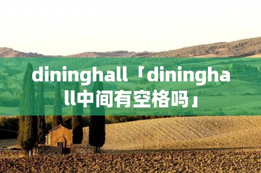 dininghall「dininghall中间有空格吗」