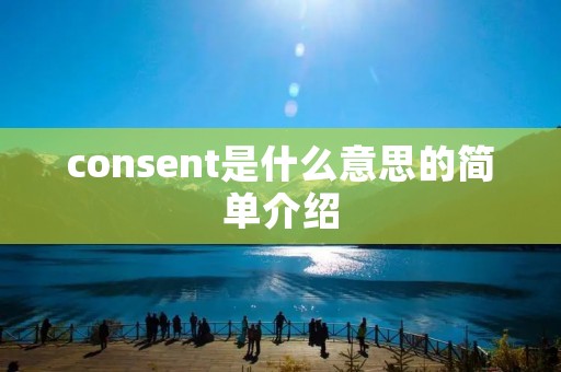 consent是什么意思的简单介绍