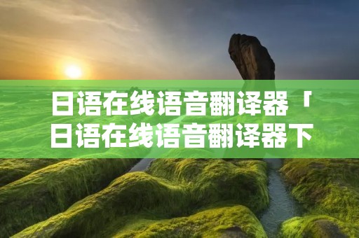 日语在线语音翻译器「日语在线语音翻译器下载」