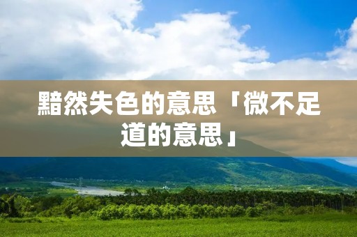 黯然失色的意思「微不足道的意思」