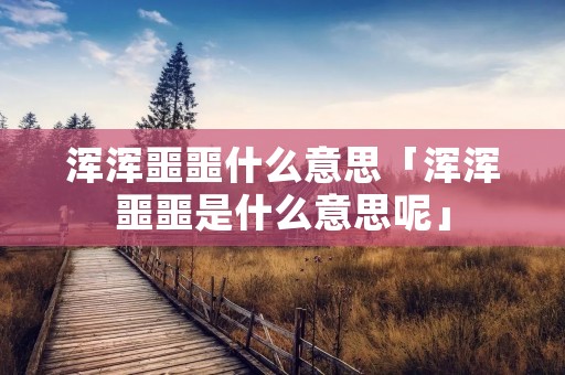 浑浑噩噩什么意思「浑浑噩噩是什么意思呢」