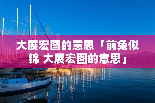 大展宏图的意思「前兔似锦 大展宏图的意思」