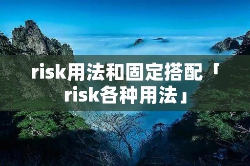 risk用法和固定搭配「risk各种用法」