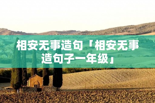 相安无事造句「相安无事造句子一年级」
