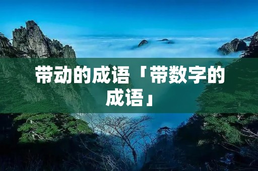 带动的成语「带数字的成语」
