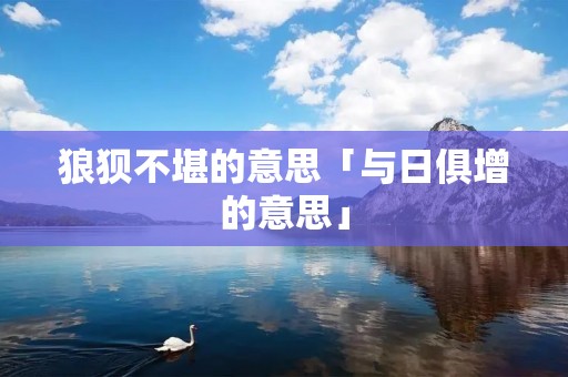 狼狈不堪的意思「与日俱增的意思」