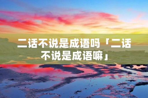 二话不说是成语吗「二话不说是成语嘛」