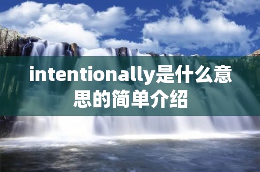 intentionally是什么意思的简单介绍