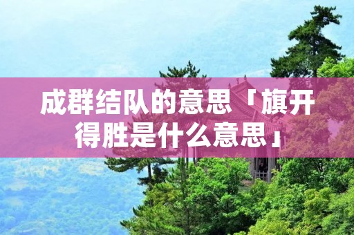 成群结队的意思「旗开得胜是什么意思」