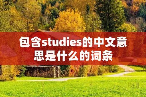 包含studies的中文意思是什么的词条