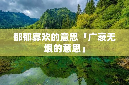 郁郁寡欢的意思「广袤无垠的意思」