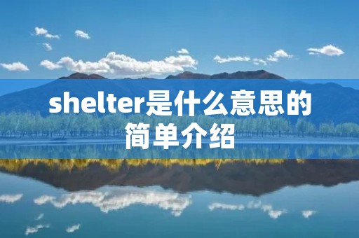 shelter是什么意思的简单介绍 shelter是什么意思的简单介绍