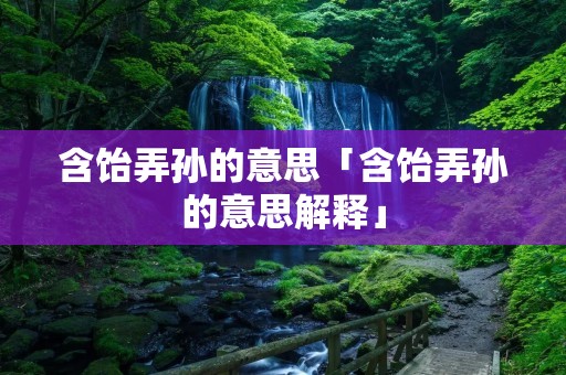 含饴弄孙的意思「含饴弄孙的意思解释」