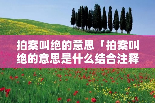 拍案叫绝的意思「拍案叫绝的意思是什么结合注释」