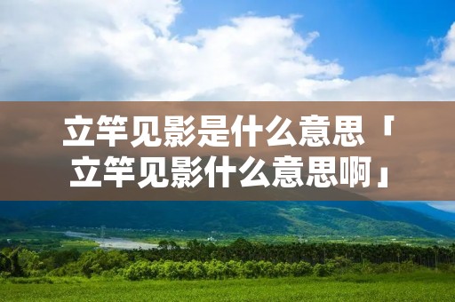立竿见影是什么意思「立竿见影什么意思啊」