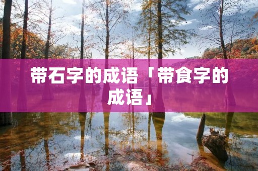 带石字的成语「带食字的成语」