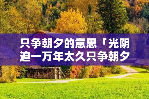 只争朝夕的意思「光阴迫一万年太久只争朝夕的意思」