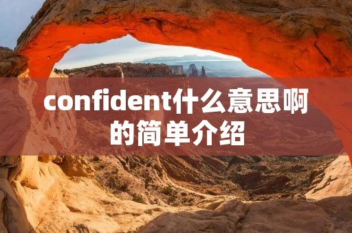 confident什么意思啊的简单介绍