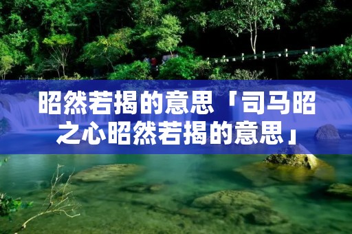 昭然若揭的意思「司马昭之心昭然若揭的意思」