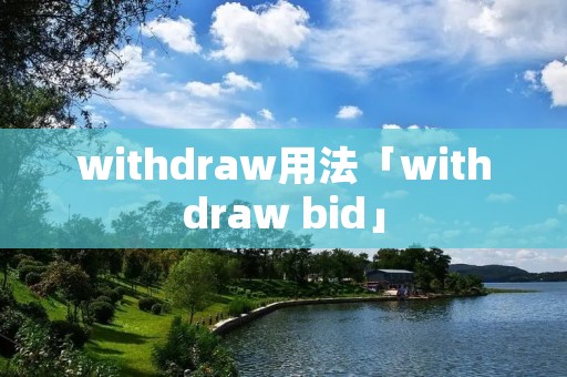 withdraw用法「withdraw bid」