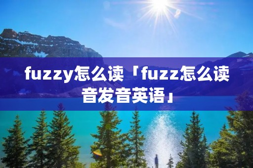 fuzzy怎么读「fuzz怎么读音发音英语」