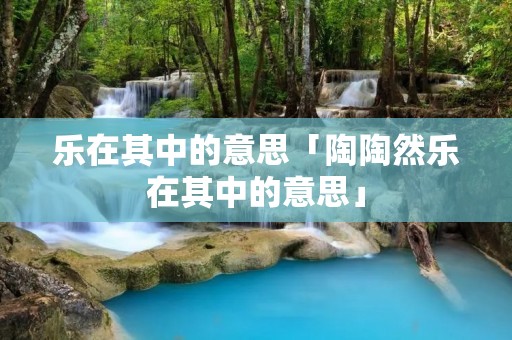 乐在其中的意思「陶陶然乐在其中的意思」