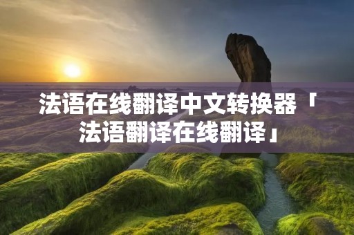 法语在线翻译中文转换器「法语翻译在线翻译」