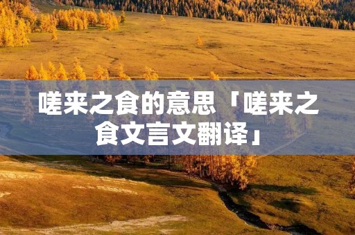 嗟来之食的意思「嗟来之食文言文翻译」