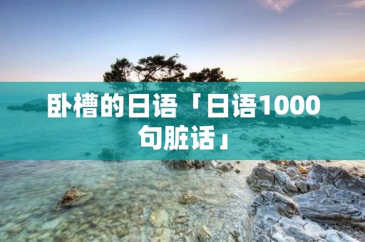 **的日语「日语1000句脏话」