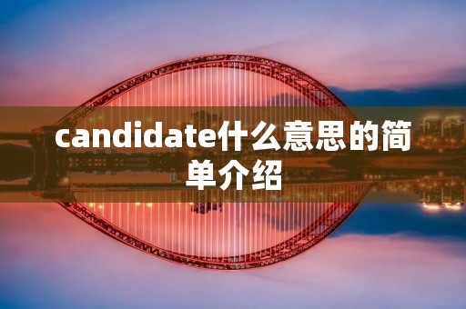 candidate什么意思的简单介绍