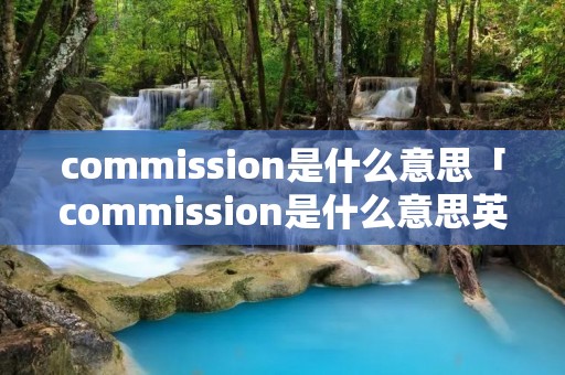 commission是什么意思「commission是什么意思英语」