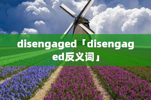 disengaged「disengaged反义词」