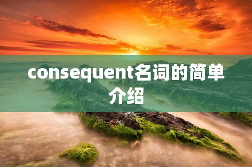 consequent名词的简单介绍 consequent名词的简单介绍