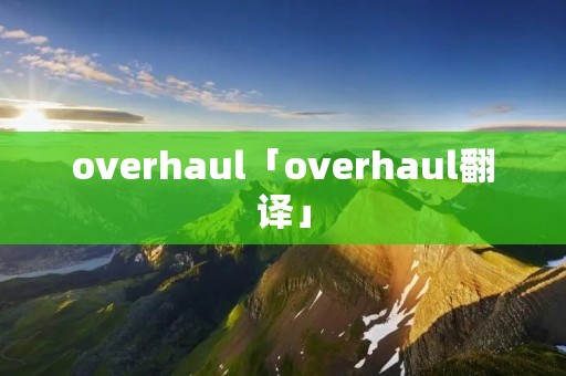 overhaul「overhaul翻译」