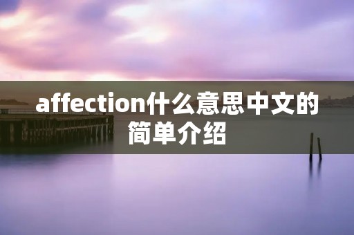 affection什么意思中文的简单介绍