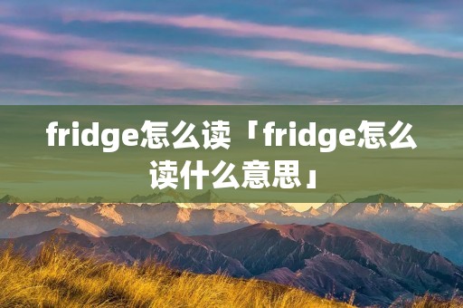 fridge怎么读「fridge怎么读什么意思」