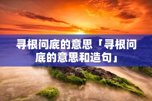 寻根问底的意思「寻根问底的意思和造句」