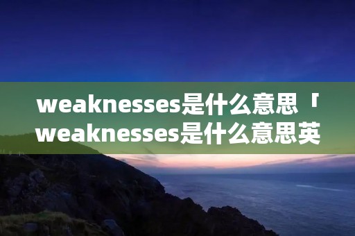 weaknesses是什么意思「weaknesses是什么意思英语翻译」