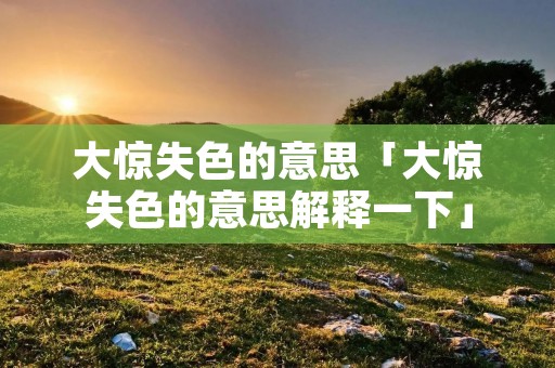 大惊失色的意思「大惊失色的意思解释一下」