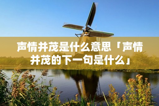 声情并茂是什么意思「声情并茂的下一句是什么」