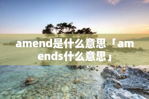 amend是什么意思「amends什么意思」