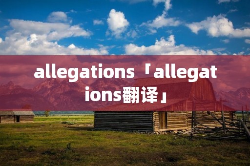 allegations「allegations翻译」