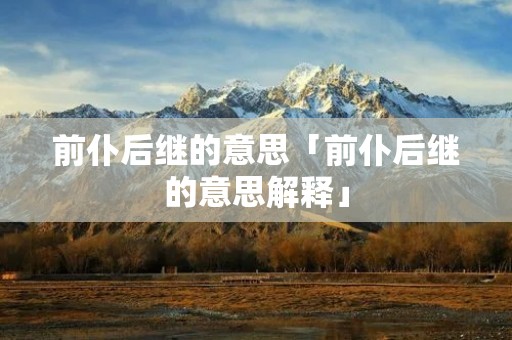 前仆后继的意思「前仆后继的意思解释」