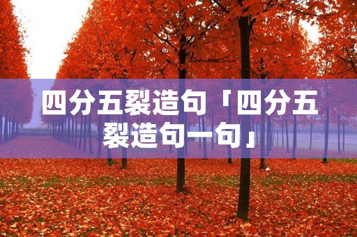 四分五裂造句「四分五裂造句一句」